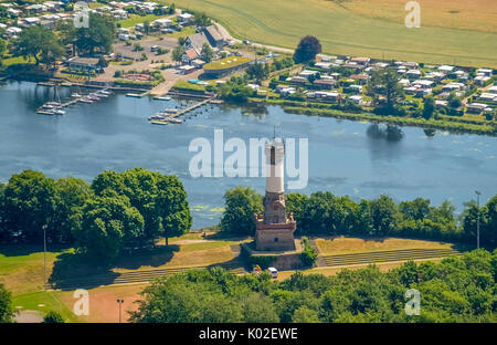 Mit harkortberg Harkortturm, Aussicht Turm zu Ehren von Friedrich Harkort, Denkmalschutz, Wasser-spill-art Elodea nuttallii im Harkortsee, Oppo Stockfoto