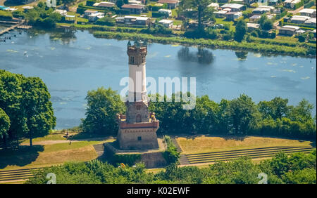 Mit harkortberg Harkortturm, Aussicht Turm zu Ehren von Friedrich Harkort, Denkmalschutz, Wasser-spill-art Elodea nuttallii im Harkortsee, Oppo Stockfoto