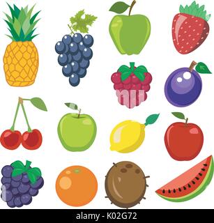 Satz von Frucht-Vektor-illustration Stock Vektor