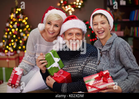 Portrait von glücklichen drei Personen Stockfoto