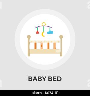 Baby Bett Symbol Vektor. Flach-Symbol auf dem weißen Hintergrund isoliert. Editierbare EPS-Datei. Vektor-Illustration. Stock Vektor