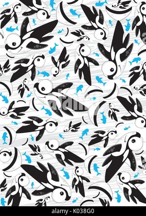 Cartoon Killer Whale gemusterten Vector Illustration Stock Vektor