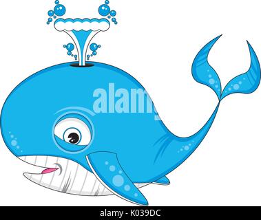 Cartoon Blauwal Vector Illustration Stock Vektor