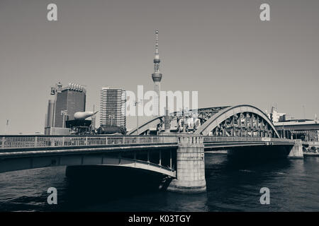 TOKYO, JAPAN - Mai 15: Skytree als das Wahrzeichen der Stadt am 15. Mai 2013 in Tokio. Tokio ist die Hauptstadt von Japan und der bevölkerungsreichsten Ballungsraum in Stockfoto