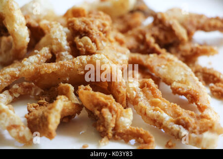 Close up Schwein Snack, Schwarte, Schweinefleisch, Kratzen oder Schweinefleisch knistern Stockfoto