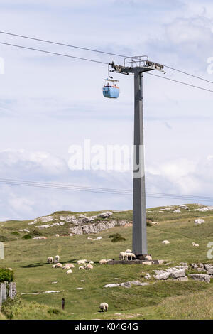 Great Ormes Head Seilbahnen in North Wales Stockfoto