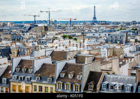Dächer über Paris, vom Centre Pompidou aus gesehen. Stockfoto