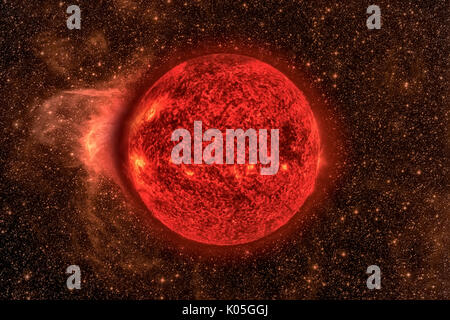 Sonnensystem - Sonne. Es ist der Stern im Zentrum des Sonnensystems. Sonne ist ein G-Typ-Hauptreihenstern und es wird informell als Gelb bezeichnet Stockfoto