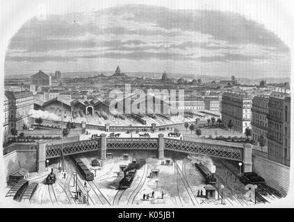 GARE ST LAZARE, PARIS, 1868 Stockfoto