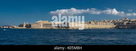 Malerischer Blick auf Fort St. Elmo, in Valletta, der Hauptstadt der Mittelmeerinsel Malta Stockfoto