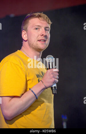 Schauspieler Jo Lycett im Hylands Park, Chelmsford, Essex am Sonntag, August an diesen Jahren V Festival 20. Stockfoto