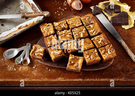 Pumpkin Pie wirbelte Brownies Stockfoto