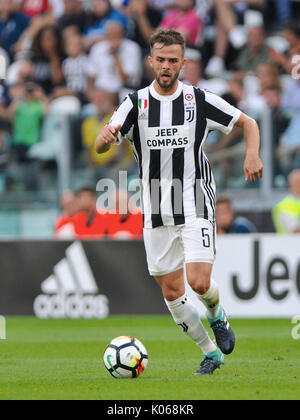 August 19, 2017 in Turin - Allianz Stadion Fußball-Spiel FC JUVENTUS VS. CAGLIARI 3-0 im Bild: Miralem Rudolph Foto: Cronos/Claudio Benedetto Stockfoto