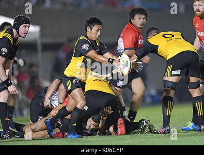 Tokio, Japan. 18 Aug, 2017. Yutaka Nagare () Rugby: Japan Rugby Top League 2017-2018 Übereinstimmung zwischen Canon Adler 5-32 Suntory Sungoliath im Prince Chichibu Memorial Stadium, in Tokio, Japan. Quelle: LBA/Alamy leben Nachrichten Stockfoto