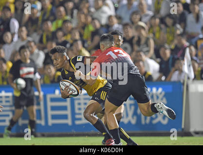 Tokio, Japan. 18 Aug, 2017. Kotaro Matsushima () Rugby: Japan Rugby Top League 2017-2018 Übereinstimmung zwischen Canon Adler 5-32 Suntory Sungoliath im Prince Chichibu Memorial Stadium in Tokio, Japan. Quelle: LBA/Alamy leben Nachrichten Stockfoto