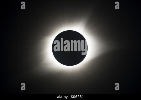 21. August 2017: Lyon County, KY - ein Blick auf die Korona der Sonne bei einer totalen Sonnenfinsternis in der Gesamtheit an der Mittellinie der Schatten in Lyon County, KY entfernt Stockfoto