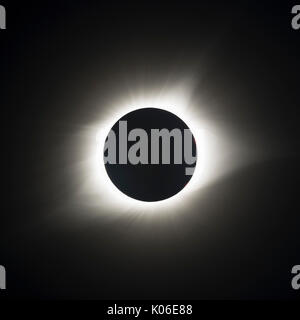 21. August 2017: Lyon County, KY - ein Blick auf die Korona der Sonne bei einer totalen Sonnenfinsternis in der Gesamtheit an der Mittellinie der Schatten in Lyon County, KY entfernt Stockfoto
