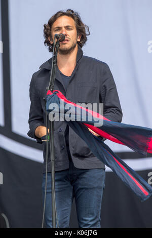 Jack Savoretti im Hylands Park, Chelmsford, Essex am Sonntag, August an diesen Jahren V Festival 20. Stockfoto