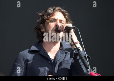 Jack Savoretti im Hylands Park, Chelmsford, Essex am Sonntag, August an diesen Jahren V Festival 20. Stockfoto