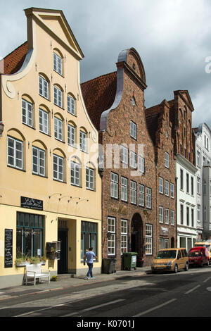 Häuser Kaufleute in Lübeck, Deutschland Stockfoto