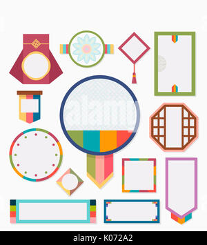 Verschiedene Aufkleber von traditionellen Mustern Stockfoto