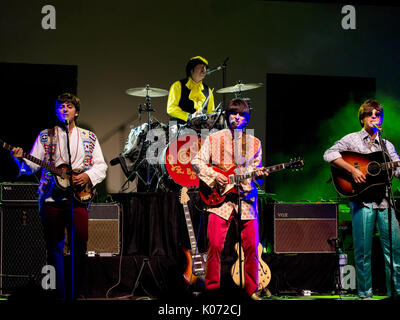 Die Beatbox, Beatles Tribute Band, Italien. Fivizzano Aug 13 2017. Stockfoto