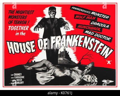 Jahrgang 1944 Filmplakat HOUSE OF FRANKENSTEIN Stockfoto