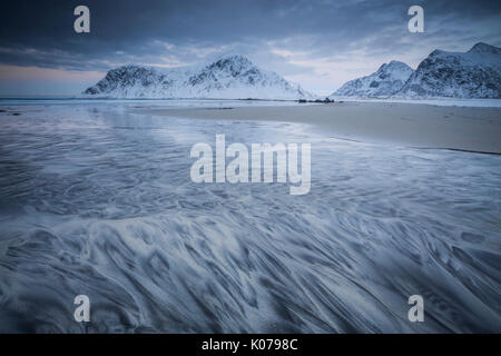 Skagsanden Strand, Lofoten Inseln, Norwegen Stockfoto