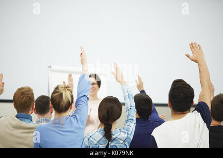 Wir kennen die Antwort! Stockfoto