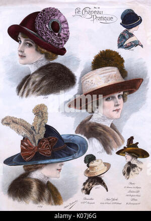 Ladys Hats hergestellt von Atelier Bachwitz Stockfoto