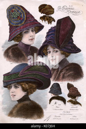 Ladys Hats hergestellt von Atelier Bachwitz Stockfoto