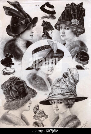 Ladys Hats hergestellt von Atelier Bachwitz Stockfoto