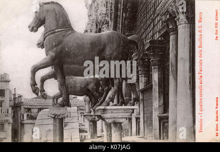 St. Markusplatz, Venedig, Italien - die Pferde von St. Mark Stockfoto