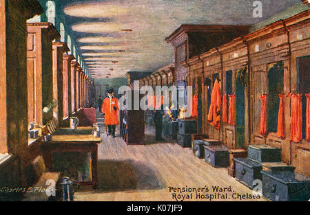 Long ward des Rentners - Royal Hospital, Chelsea Stockfoto