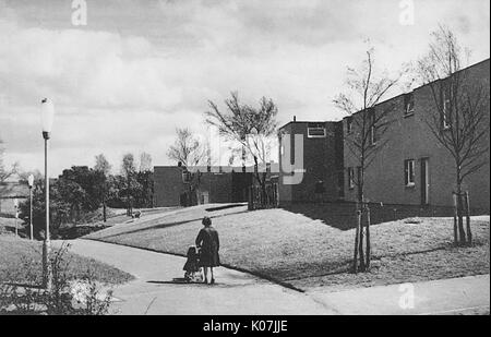 Cumbernauld Neue Stadt, North Lanarkshire, Schottland - Carbrain. Cumbernauld ist das deutlichste Beispiel für eine modernistische neue Stadt Vision in Großbritannien. Datum: ca. 1969 Stockfoto