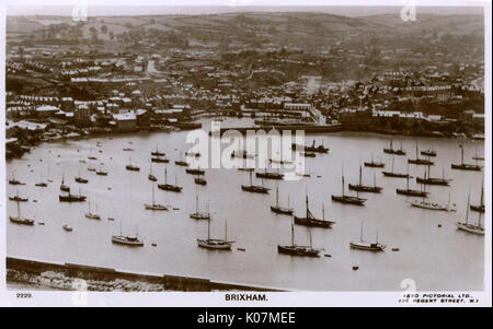 Brixham, Devon - Luftaufnahme des Hafens Stockfoto