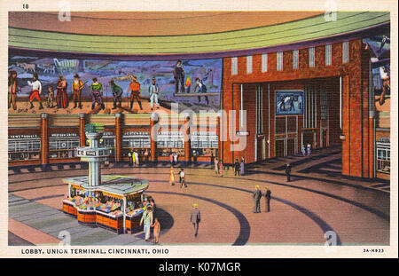 Lobby des Union Terminal, Cincinnati, Ohio, USA Stockfoto