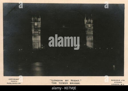 Tower Bridge, London - bei Nacht Stockfoto