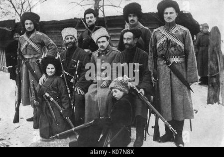 Russische Kosakensoldaten, Russland, WW1 Stockfoto