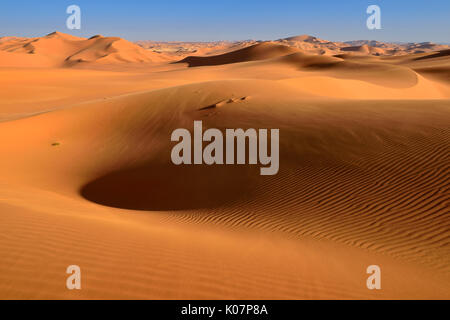 Sanddünen in der Tehak, Tadrart, Tassili n'Ajjer Nationalpark, Sahara, Algerien Stockfoto