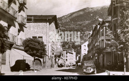 Hauptstraße, Les Escaldes, Täler von Andorra, Andorra Stockfoto