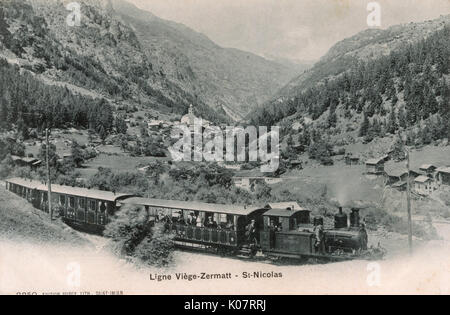 St. Nicholas - Compagnie du Chemin de Fer de Viege a Zermatt Stockfoto