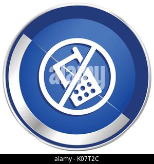 Kein Telefon, silber metallic Web und Handy vektor Symbol in der Eps 10. Stock Vektor