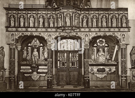 Rod Screen in der Pfarrkirche, Nieuport, Belgien Stockfoto