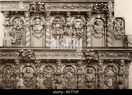 Holzschnitzereien in der Grundkirche Vilvorde, Belgien Stockfoto