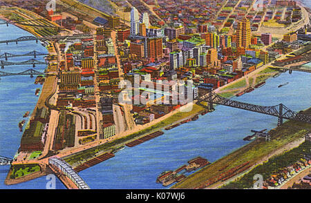 Pittsburgh, Pennsylvania, USA - Point und Golden Triangle Stockfoto