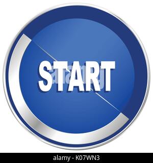Silber Metallic Web und Handy vektor Icon in eps 10 starten. Stock Vektor
