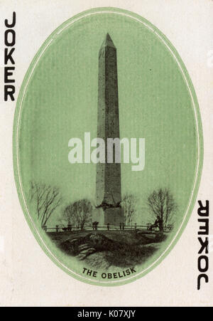 New York City - Spielkarte - der Obelisk - Joker Stockfoto