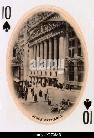 New York City - Spielkarte - Börse - 10 von Pik Stockfoto