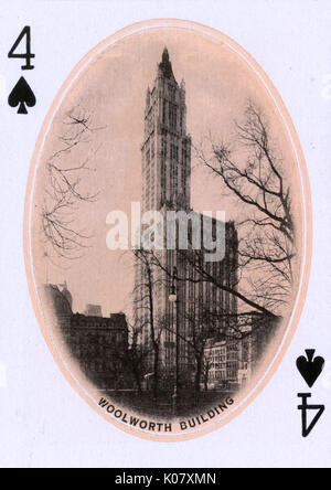 New York City - Spielkarte - Woolworth Building Stockfoto